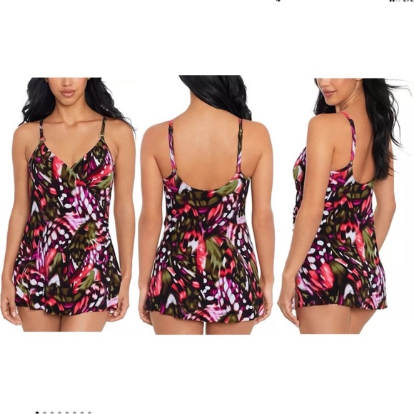 Magicsuit Womens Flutter Willow V-Neck Swimdress Size 8 One Piece Swimsuit NEW‎ - Picture 1 of 16